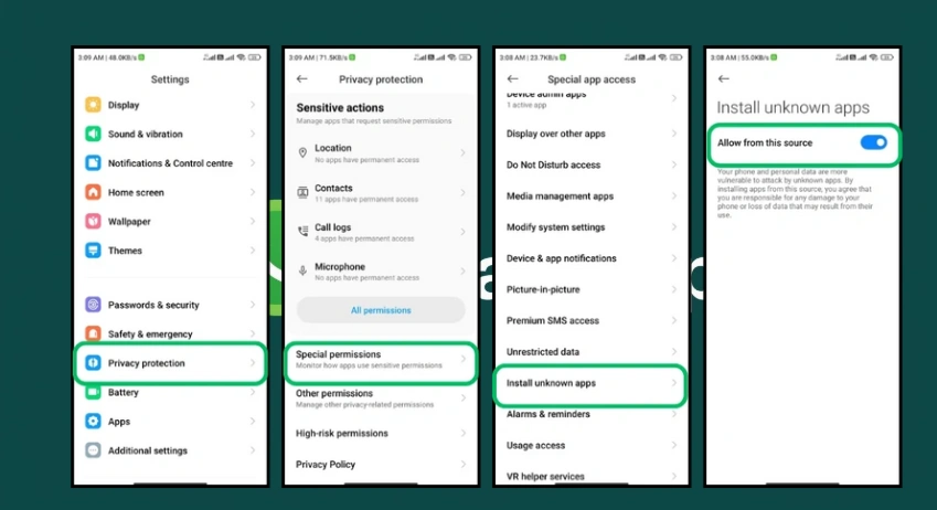 Installation from Unknown Sources